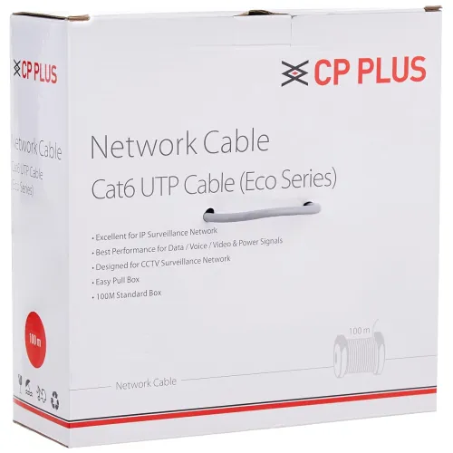 Image of CP PLUS CP-FUT-6TSRH-100 Cat 6 Ethernet 100 meter Cable