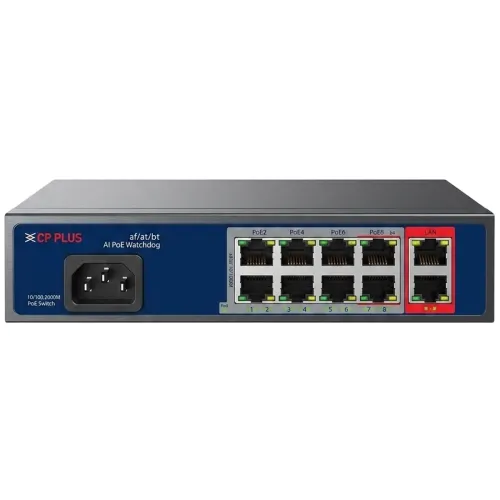 Image of CP Plus 8 Port POE Switch with 2 GIGA UP-Link Ports 