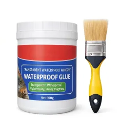 Crack Seal Glue 300gm with Brush Transparent Waterproof Resin Epoxy for Roof Leakage Crack Seal Agent Roof Water Leakage