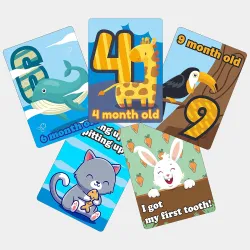 Crackles Animals Theme Baby Milestone Cards, Po21 Cards