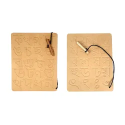 Crackles Kid Wooden Alphabet Tracing Boards with Dummy Pencil| Bengali Alphabets Consonants Letters (Varnmala)|Wooden Learning Toys