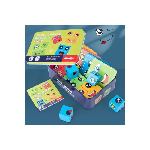 Image of Crackles Cube Face Puzzle Game (Age 3+, 4 Cubes + Cards)