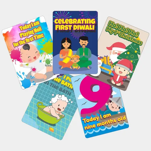 Image of Crackles Funny Theme Baby Milestone Cards