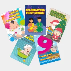 Crackles Funny Theme Baby Milestone Cards
