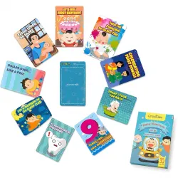 Crackles Funny Theme Baby Milestone Cards Recording 0-12 months Along With Funny Event Cards -Pack of 35 Cards
