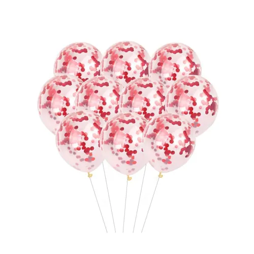 Image of Crackles HD Red Confetti Balloons Pack of 10