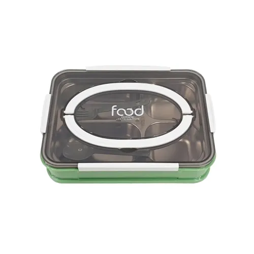 Image of Crackles Insulated Handle Design Stainless Steel Food Container