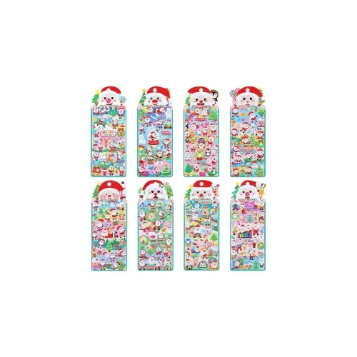 Image of Crackles Kawaii Christmas Stickers Set of 8