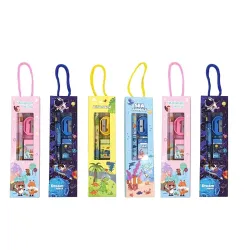 Crackles Pencil Sets Stationery for kids Birthday Returns Gifts of Boys and Girls (Assorted Design and Colors)-Pack of 6