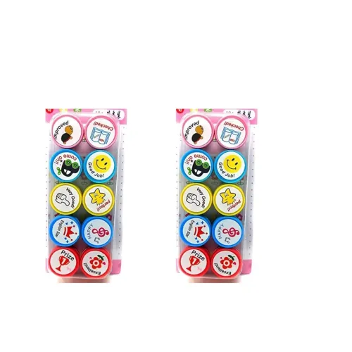 Image of Crackles Kids Stamp Set Motivation Sticker School Scrap booking Self Ink Stamp DIY Teachers Self Inking Praise Reward St