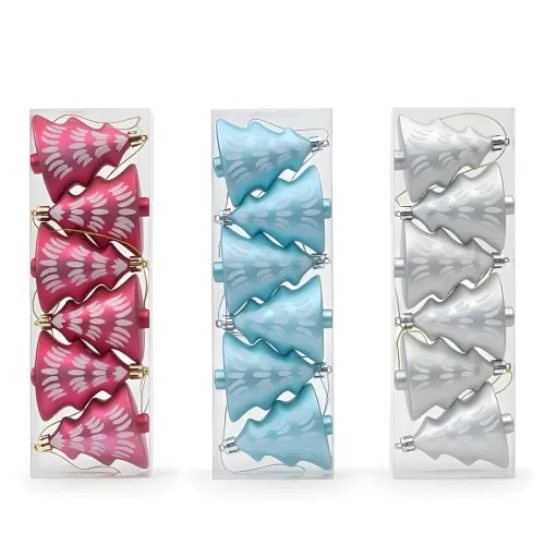 Image of Crackles Matt Finish Christmas Tree Ornaments, Set of 6