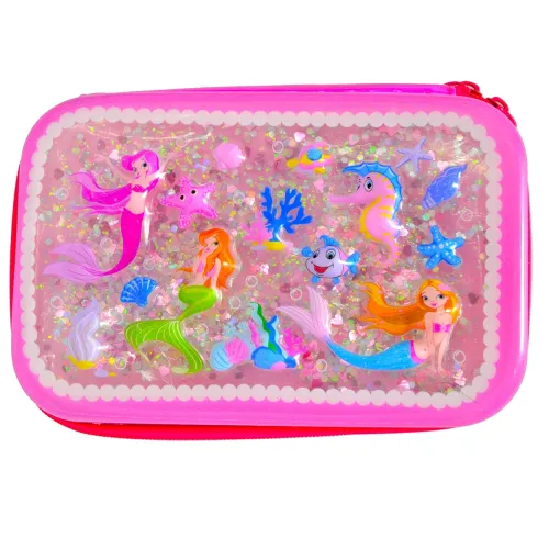 Image of Crackles Mermaid Sequin Hardtop Pencil Case: Purple!