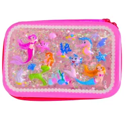 Crackles Mermaid Sequin Hardtop Pencil Case: Purple!