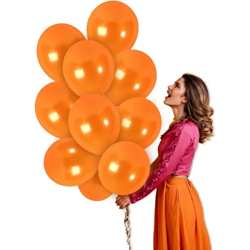 Image of Crackles Orange Metallic Balloons