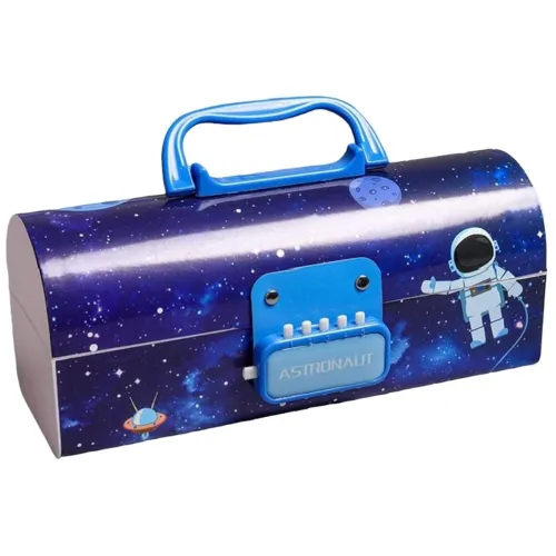 Image of Crackles Astronaut Suitcase Style Password Lock Pencil Box