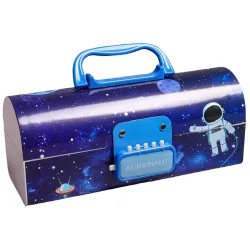 Crackles Astronaut Suitcase Style Password Lock Pencil Box