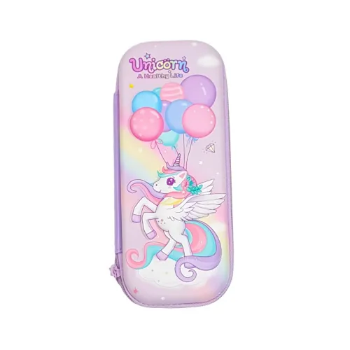 Image of Crackles rackles Premium Stylish Unicorn Print Hardtop EVA Pencil Case Pouch School Kids, Girls and Boys (Multiple olors