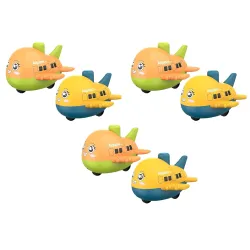 Crackles Press & Go Friction Powered Cartoon Airplane Toy for Babies 6 Months+ – Pack of 6 Crawling Toys for Boys & Girls – Safe Lightweight Gift for Kids 1-5 Years – Multicolor