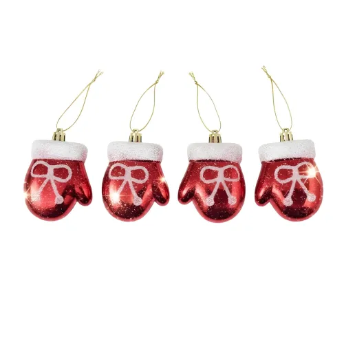 Image of Crackles Santa Hand Christmas Hanging Ornaments (Set of 4) 