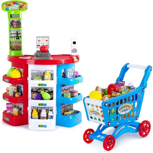 Image of Crackles Supermarket Playset with Cash Register & Play Food