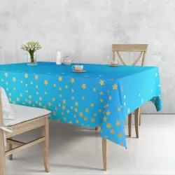 Crackles Turquoise Rectangular Print Reusable Table Cover 