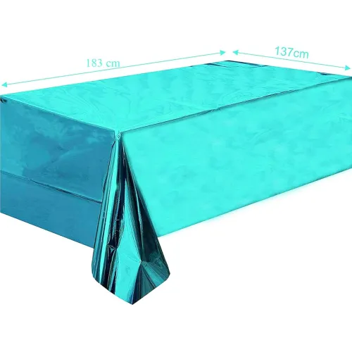 Image of crackles-turquoise-rectangular-shiny-table-cover