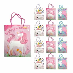 Crackles Unicorn Character Printed Paper Gift Bags Pack of 12