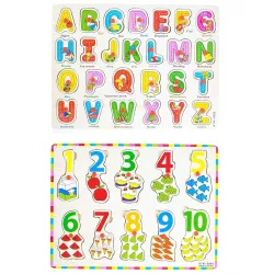 Crackles Wooden Learning Boards (Alphabet & Numbers, Set of 2)