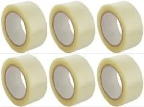 Image of CRAE Packaging Transparent Cello Tape For Office, Home and E-Commerce Packing | 1INCH Diameter | 65 Meter | Pack of 6