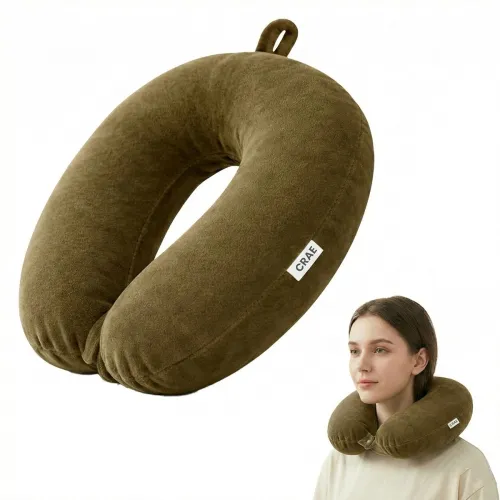 Image of CRAE Soft Fibre Filled Neck Pillow for Car, Train, Flight Travel,