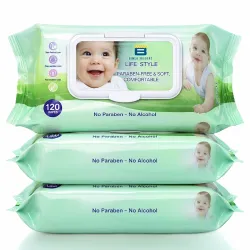 CRAE Soft Natural Baby Wipes, 120 pieces * pack of 3