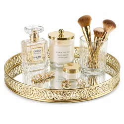 Craft Brio Gold Decorative Mirror Tray: 10-Inch!