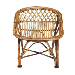 CRAFTCANE Cane Lawn Chair with Cushion