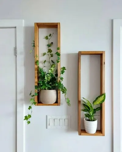 Image of CRAFTED TURN Long Wood Box Wall Decor