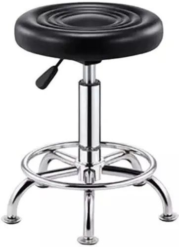 Image of CRAFTSPEN Modern Round Adjustable 14-18 Inch Metal Bar Stool Black