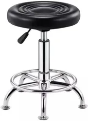 CRAFTSPEN Modern Round Adjustable 14 to 18 inch Height Doctor/ Clinic Cafeteria stool 1pc Metal Bar Stool (Finish Color - Black, DIY(Do-It-Yourself))