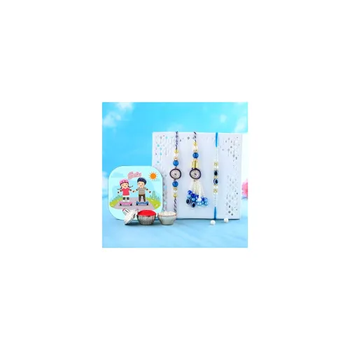 Image of CraftVatika Evil Eye Rakhi Set 