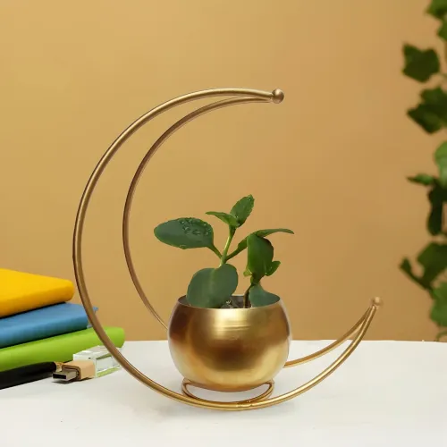 Image of CraftVatika Geometric Metal Flower Vase 