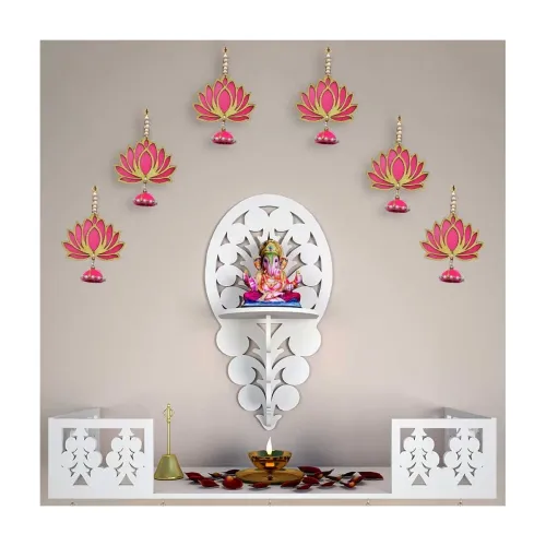 Image of CraftVatika Lotus Hangings Latkans Wall Decor Po1