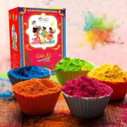 CraftVatika Natural Holi Colour - Organic Holi Gulal - | 400 Gram |Orange |Yellow |Red |Pink and Green -Pack of 5- (80gm X 5) Holi Gift Pack for Family Soft Skin Friendly 100% Safe