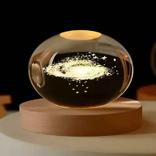 Image of CraftVatika Yellow Spherical Shaped Table Lamp