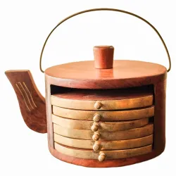 Craftybug Wooden Kettle for Kitchen Coffee Mugs
