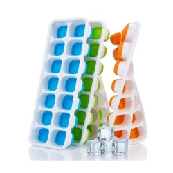 Crasts Ice Cube Trays Airabc Silicone with Removable Lid 14-Cube Tray