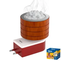 Crasts Kapoor Kapur Dani Camphor Karpuram Bakhoor Oud Aroma Oil Diffuser Incense Dhoop Burner Electrical Stand Machine for Home Fragrance Room Freshener Sheesham Wood (Wooden Multi)