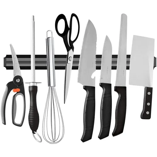 Image of Crasts Magnetic Knife Holder Rack for Kitchen (Black)