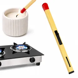 Crasts Match Stick Shaped Butane Lighter, Long Handle Refillable Gas Lighter with One Touch Trigger & Visible Fuel Level, Multipurpose Lighter for Gas Kitchen, Candle & Outdoor Use, Pack of....