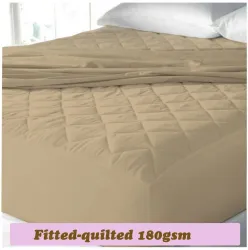 CRAZY WORLD King, Double Size Fitted Nylon, Polyster Breathable, Stretchable, Waterproof Mattress Cover (182.88 cm x 182.88 cm, Beige)