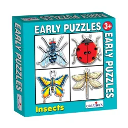 Creative's Early Puzzles Step 1 -Insects Puzzle | Early Puzzles Step -1 Series | Fun to Learn Game | Knowledge of Insects (Fly, Ladybug, Butterfly & Dragonfly) for 3 & Up Kids