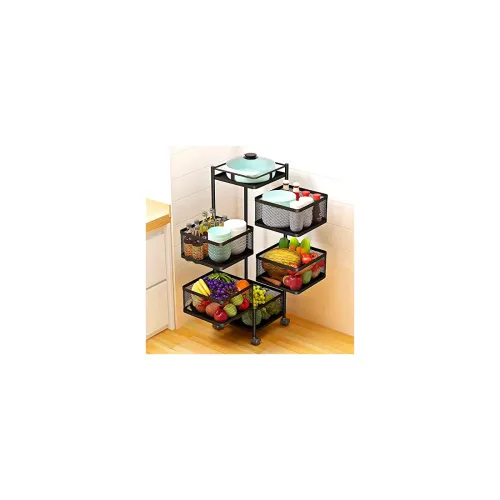 Image of CreativeBuzz 5-Layer Kitchen Storage Trolley Rack