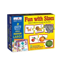 Creative’s Fun with Sizes| Self-Correcting Puzzles for Kids| Matching Skill Puzzles| Activity Guide| Pres-School Toys| Learning Games| Jigsaw Puzzle for Kids| Ages 3 & Up